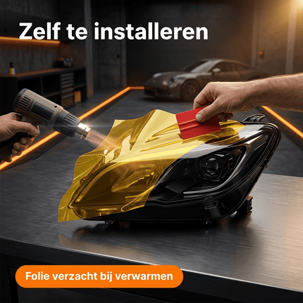 Koplamp en Mistlicht Folie Geel 30 x 60cm - Smoke Tint Vinyl Wrap voor Autolampen met Hoge Lichtdoorlatendheid en Bescherming - VCTparts.nl
