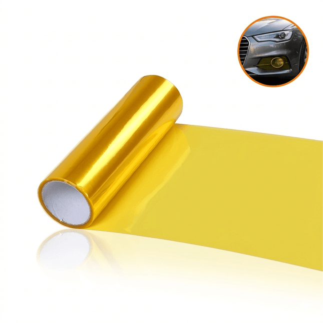 Koplamp en Mistlicht Folie Geel 30 x 60cm - Smoke Tint Vinyl Wrap voor Autolampen met Hoge Lichtdoorlatendheid en Bescherming - VCTparts.nl