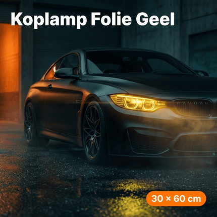 Koplamp en Mistlicht Folie Geel 30 x 60cm - Smoke Tint Vinyl Wrap voor Autolampen met Hoge Lichtdoorlatendheid en Bescherming - VCTparts.nl