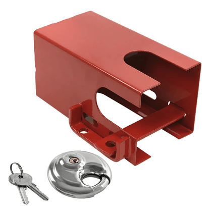 Koppelingsslot Aanhanger 110x110mm met discusslot PM [Aanhangerslot - Disselslot] - VCTparts.nl