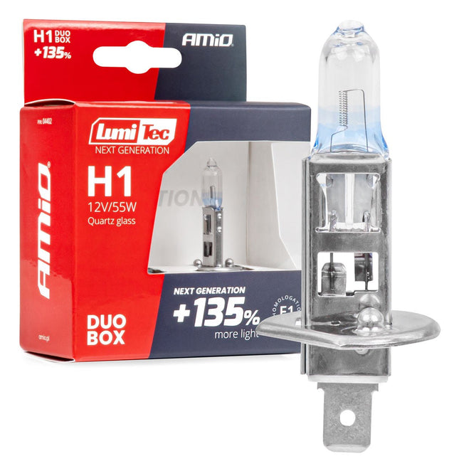 LumiTec Next Gen Halogeenlampen H1 12V 55W +135% Lichtopbrengst – DUO Set Auto Koplampverlichting ECE Goedgekeurd - VCTparts.nl