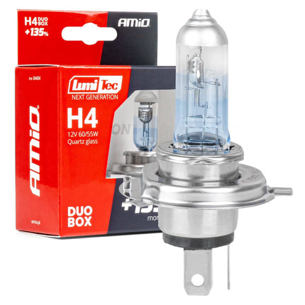 LumiTec Next Gen Halogeenlampen H4 12V 60 - 55W +135% Lichtopbrengst – DUO Set Auto Koplampverlichting ECE Goedgekeurd - VCTparts.nl