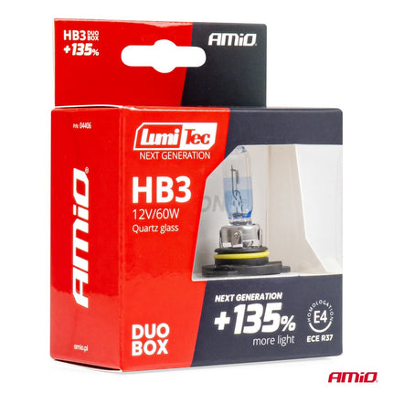 LumiTec Next Gen Halogeenlampen HB3 (9005) 12V 60W +135% Lichtopbrengst – DUO Set Auto Koplampverlichting ECE Goedgekeurd - VCTparts.nl