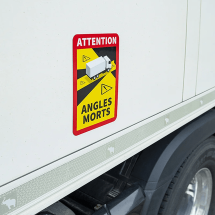 VCTparts Magneetsticker "Attention Angles Morts!" Vrachtwagen Dodehoek Waarschuwingsplaat PAT Europe 6