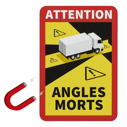 VCTparts Magneetsticker "Attention Angles Morts!" Vrachtwagen Dodehoek Waarschuwingsplaat NORGOS 7
