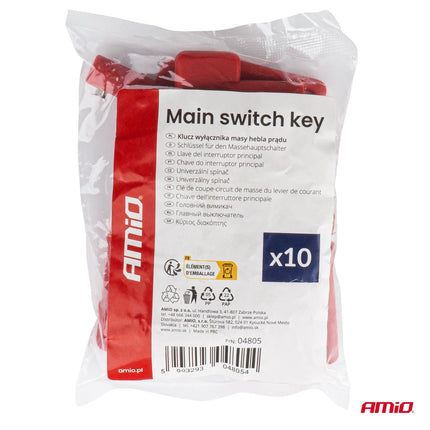 Main Switch Key Set 10 Stuks Reserve Sleutels voor Massa Schakelaar - VCTparts.nl