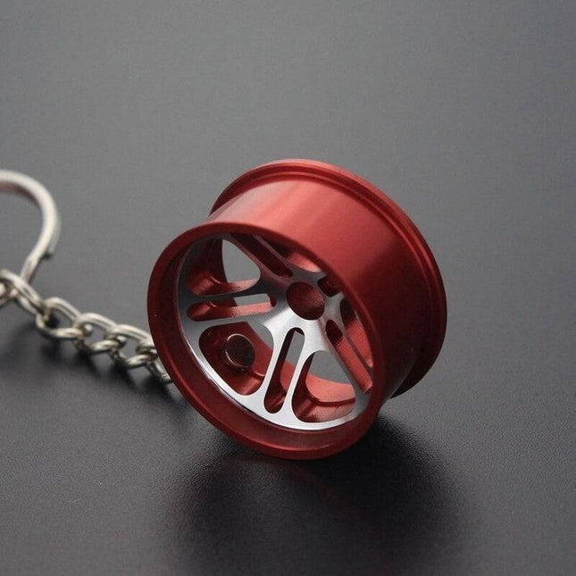 VCTparts Mini Velg Sleutelhanger Aluminium - Rood met Chrome NORGOS 4