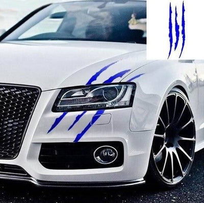 Monster Claw Scratch Stripes Sticker - Blau