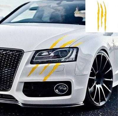 Monster Claw Scratch Stripes Sticker - Gelb