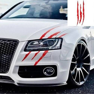 Monster Claw Scratch Stripes Sticker - Rot