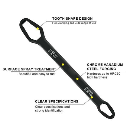 VCTparts Multifunctionele Tweekoppige Moersleutel Steeksleutel 3 - 17mm zwart [Gereedschap - Meerzijdig - Universeel - Multi steek] NORGOS 8