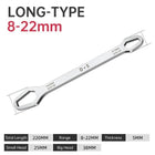 VCTparts Multifunctionele Tweekoppige Moersleutel Steeksleutel 8 - 22mm - Chrome [Gereedschap - Meerzijdig - Universeel - Multi steek] NORGOS 10