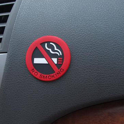 No Smoking / Niet Roken in Auto Statische Sticker 5cm Rood Verboden Sigaret Bord - VCTparts.nl