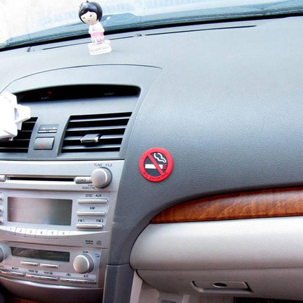 No Smoking / Niet Roken in Auto Statische Sticker 5cm Rood Verboden Sigaret Bord - VCTparts.nl