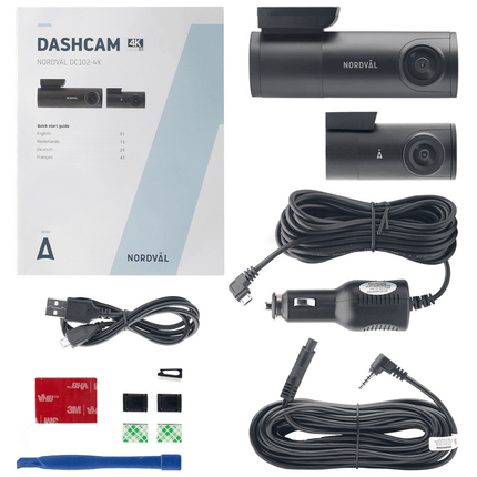 Nordval Nordväl DC102 2CH Dashcam 4K GPS Wi-Fi 32GB Video Recorder Zwart - VCTparts.nl