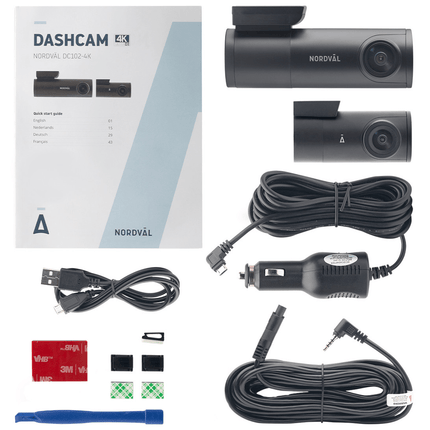 Nordval Nordväl DC102 2CH Dashcam 4K GPS Wi-Fi 64GB Video Recorder Zwart - VCTparts.nl
