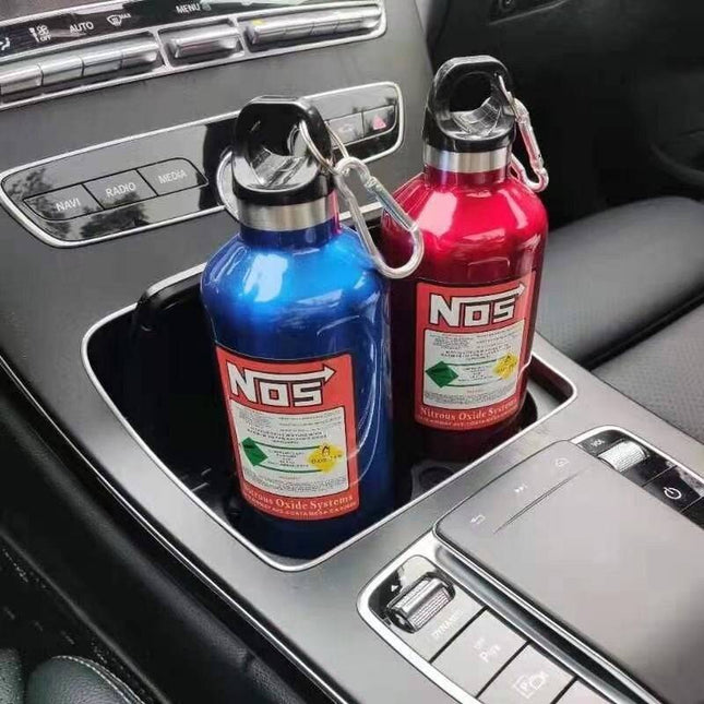 NOS Nitro Stikstof Drink Fles Aluminium Blauw 500 ml - Drinkfles voor onderweg - VCTparts.nl