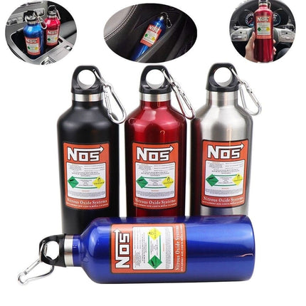 NOS Nitro Stikstof Drink Fles Aluminium Blauw 500 ml - Drinkfles voor onderweg - VCTparts.nl