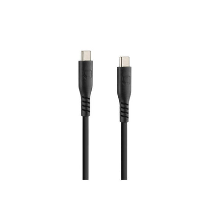 Optiline Siliconen Laad- en Synchronisatiekabel USB-C naar USB-C 20cm – Verstevigde Hals – Zwart - VCTparts.nl