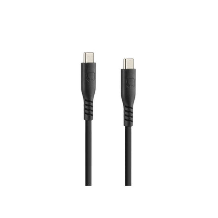 Optiline Siliconen Laad- en Synchronisatiekabel USB-C naar USB-C 60cm – Verstevigde Hals – Zwart - VCTparts.nl