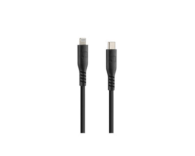 Optilin-Silikonbeladung und Synchronisationskabel USB-C an Apple 8Pin 20 cm- verstärkte Halsschwarz