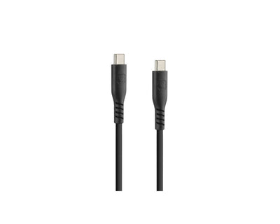 Optilin-Silikonbeladung und Synchronisationskabel USB-C zu USB-C 60 cm-verstärkten Halsschwarz