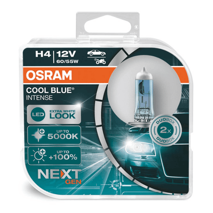 Osram Osram Halogeenlamp H4 12V 60/55W - Wit/IJsblauw 5000K Intens - Cool Blue Next Gen - Set 2 stuks AMiO 1