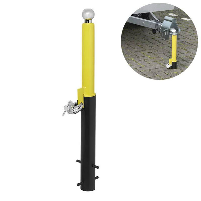 VCTparts Parkeerpaal voor Vastzetten Aanhangwagen of Caravan Zwart Geel NORGOS 7