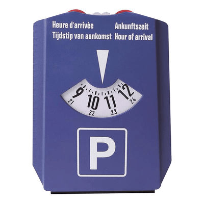 Parkscheibe Blue Card NL D F GB mit Eiskratzer und Einkaufswagenmünzen