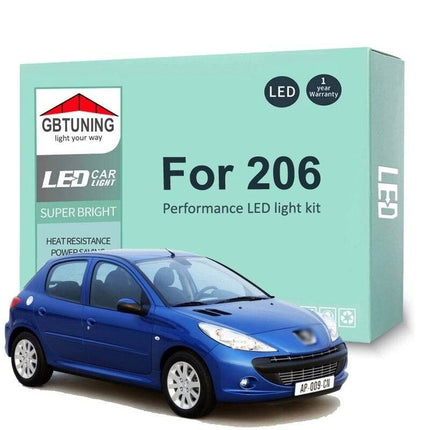 VCTparts Peugeot 206 1998 - 2008 Interieur Verlichting Canbus led Wit 6000K NORGOS 1
