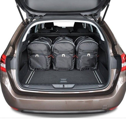 Kjust Reistassenset voor Peugeot 308 5-deurs 2013-2021 - Set van 5 Tassen met 3 Roltassen en 2 Sporttassen