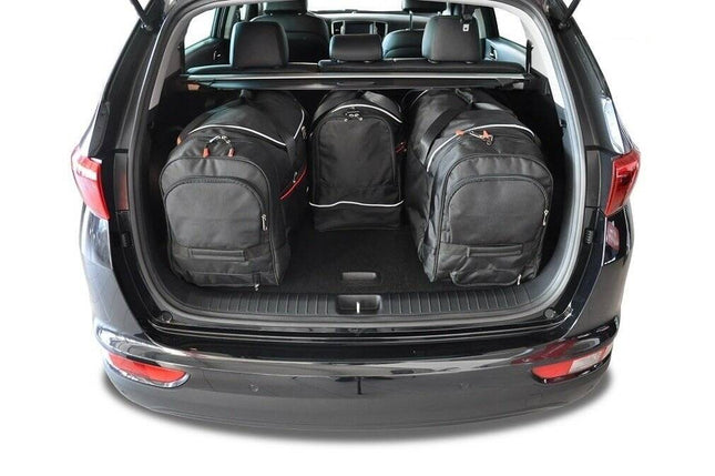Kjust Reistassenset voor Kia Sportage 5-deurs 2016-2021 - Set van 4 Tassen met 2 Roltassen en 2 Sporttassen