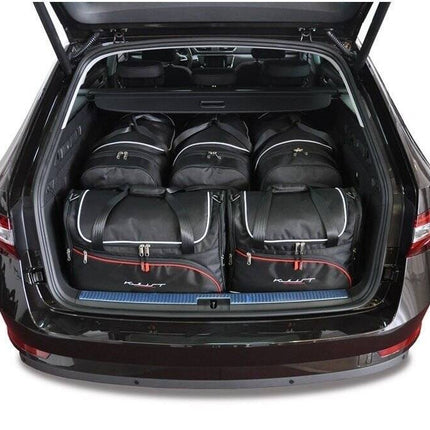 Kjust Reistassenset voor Skoda Superb stationwagen 2015-2024 - Set van 5 Tassen met 3 Roltassen en 2 Vliegtuigtassen