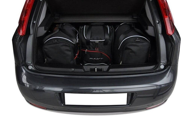 Kjust Reistassenset voor Fiat Punto 5-deurs 2009-2019 - Set van 4 Tassen met 3 Sporttassen en 1 Vliegtuigtas