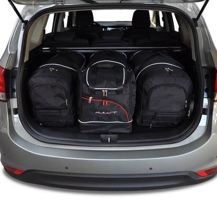 Kjust Reistassenset voor Kia Carens vanaf 2013 - Set van 4 Tassen met 3 Roltassen en 1 Sporttas