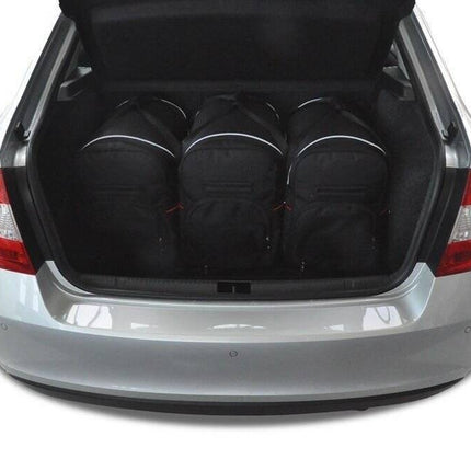 Kjust Reistassenset voor Skoda Rapid 5-deurs vanaf 2012 - Set van 5 Tassen met 3 Roltassen en 2 Vliegtuigtassen