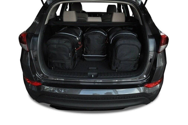 Kjust Reistassenset voor Hyundai Tucson 2015-2020 - Set van 4 Tassen met 2 Roltassen 1 Sporttas en 1 Vliegtuigtas
