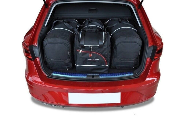 Kjust Reistassenset voor Seat Leon 5-deurs 2013-2020 - Set van 4 Tassen met 2 Roltassen en 2 Sporttassen
