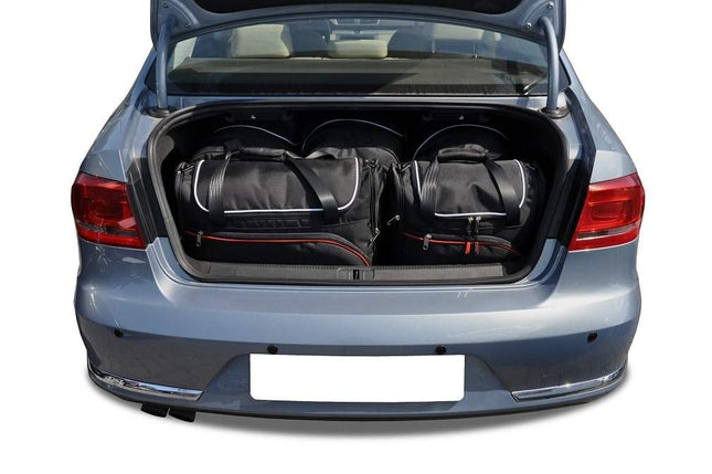 Kjust Reistassenset voor Volkswagen Passat Sedan 2011-2014 - Set van 5 Tassen met 3 Roltassen en 2 Vliegtuigtassen