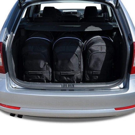 Kjust Reistassenset voor Skoda Octavia stationwagen 2004-2009 - Set van 5 Tassen met 3 Roltassen en 2 Vliegtuigtassen