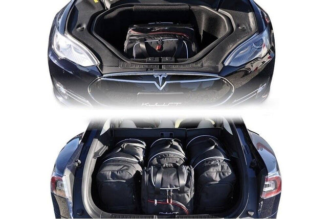 Kjust Reistassenset voor Tesla Model S vanaf 2014 - Set van 6 Tassen met 3 Roltassen 2 Sporttassen en 1 Vliegtuigtas