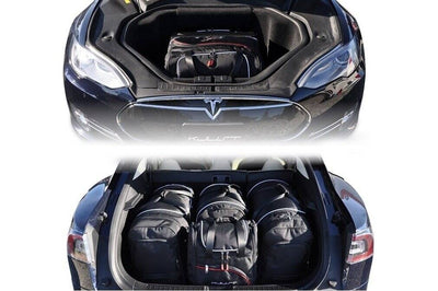 Kjust Reistassenset voor Tesla Model S vanaf 2014 - Set van 6 Tassen met 3 Roltassen 2 Sporttassen en 1 Vliegtuigtas