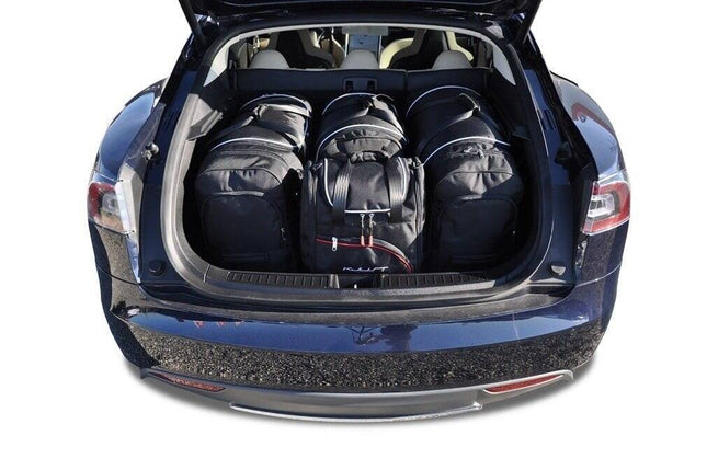Kjust Reistassenset voor Tesla Model S vanaf 2014 - Set van 4 Tassen met 3 Roltassen en 1 Sporttas