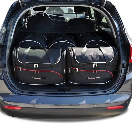 Kjust Reistassenset voor Kia Ceed Sportswagon 2012-2018 - Set van 5 Tassen met 3 Roltassen en 2 Vliegtuigtassen
