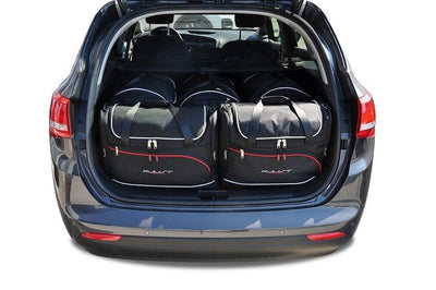 Kjust Reistassenset voor Kia Ceed Sportswagon 2012-2018 - Set van 5 Tassen met 3 Roltassen en 2 Vliegtuigtassen