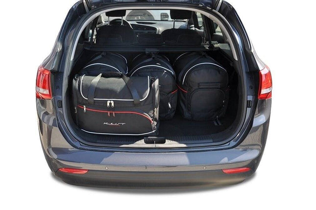 Kjust Reistassenset voor Kia Ceed Sportswagon 2012-2018 - Set van 5 Tassen met 3 Roltassen en 2 Vliegtuigtassen