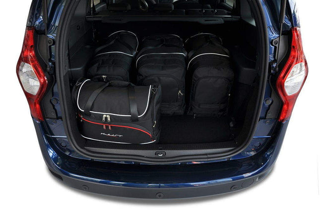Kjust Reistassenset voor Dacia Lodgy 2012-2021 - Set van 5 Tassen met 3 Roltassen en 2 Vliegtuigtassen