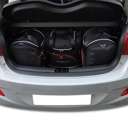 Kjust Reistassenset voor Hyundai i10 5-deurs 2014-2019 - Set van 4 Tassen met 2 Sporttassen en 2 Vliegtuigtassen