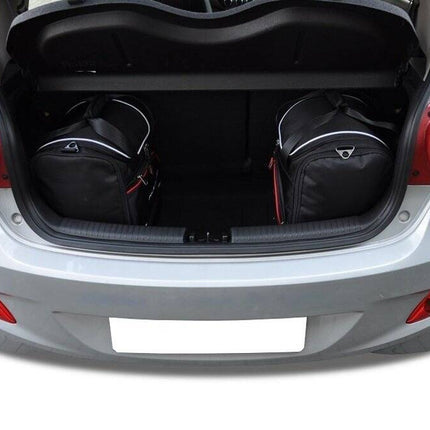 Kjust Reistassenset voor Hyundai i10 5-deurs 2014-2019 - Set van 4 Tassen met 2 Sporttassen en 2 Vliegtuigtassen