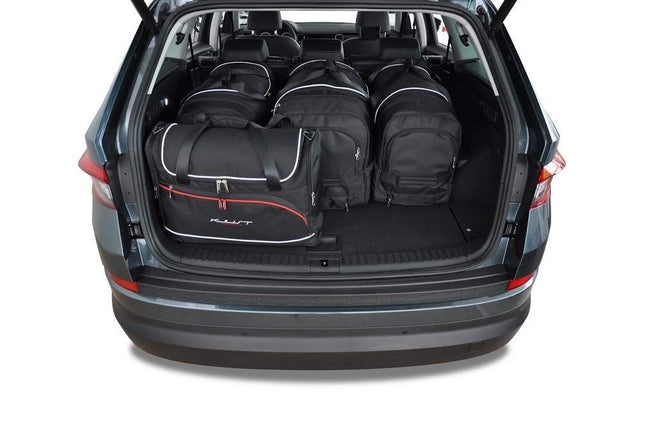 Kjust Reistassenset voor Skoda Kodiaq 2016-2024 - Set van 5 Tassen met 3 Roltassen en 2 Vliegtuigtassen